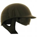 Black D.O.T. Polo with Shield Motorcycle Helmet Right Side