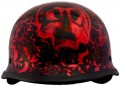 DOT German Bone Yard Red Motorcycle Helmet
