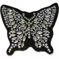 Silver Butterfly Rhinestone Helmet Patch