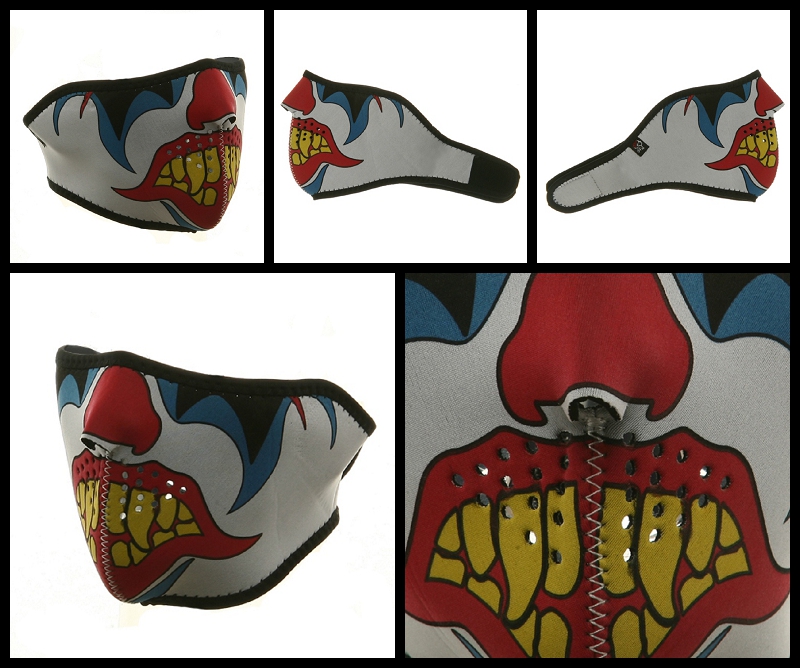 Half Clown Neoprene Face Mask