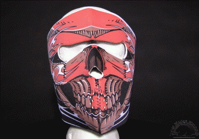 Red Tribal Skull Neoprene Face Mask