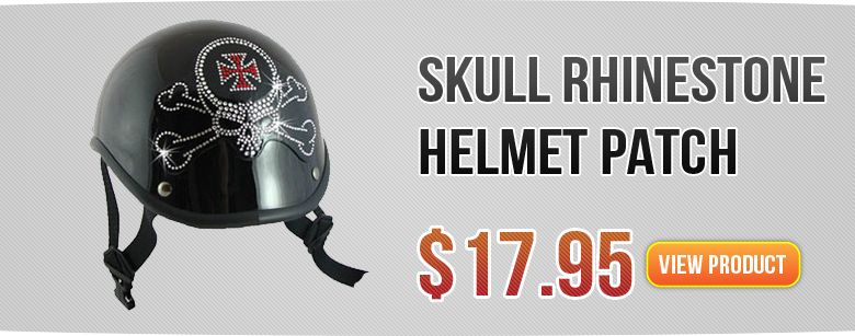 Skull Rhinestone Helmet Patch