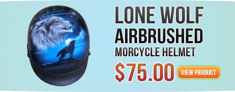 Lone Wolf Airbrushed Motorcycle Helmets