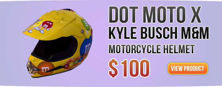DOT Moto-x Kyle Busch M&M Motorcycle Helmet