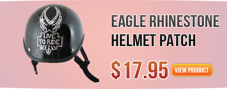Eagle Rhinestone Motorcycle Helmet Patch