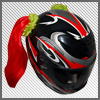 Red Motocycle Helmet Pigtail