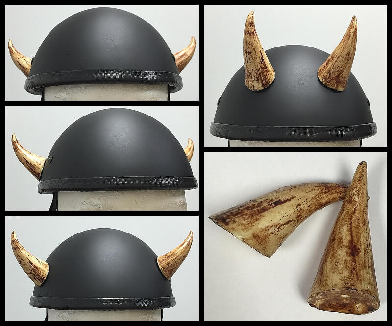 Bone Devil Horns Medium Curved Helmet Horns